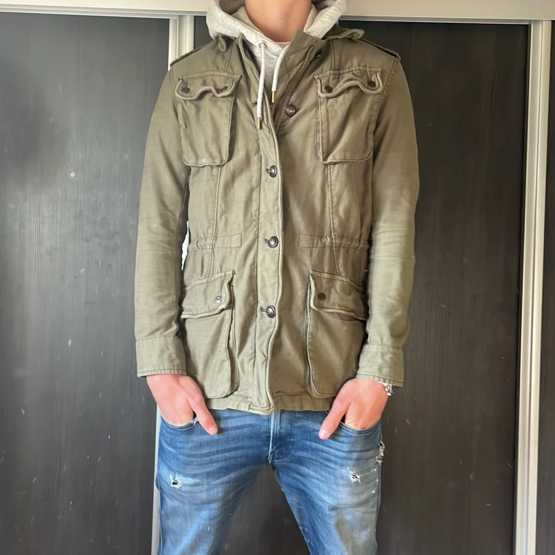 Olivgrön fieldjacket