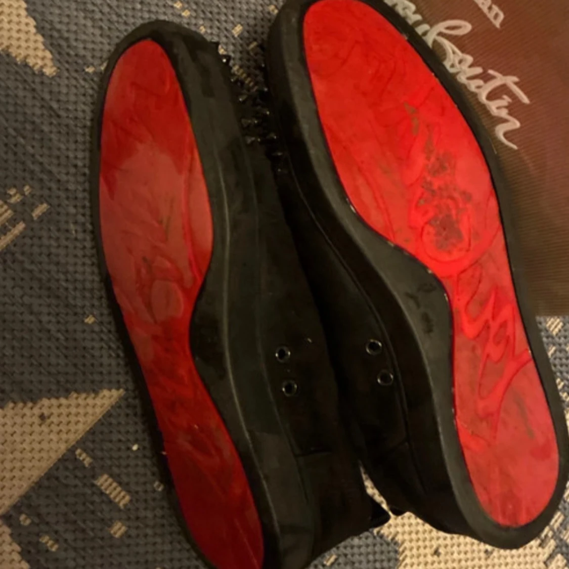 Christian Louboutin svarta sneakers med nitar - 2
