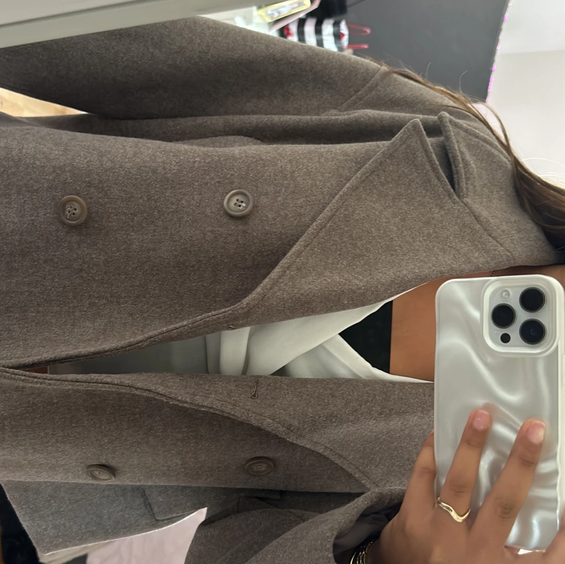 Beige croppad skepparkavaj från lager 157 - 1