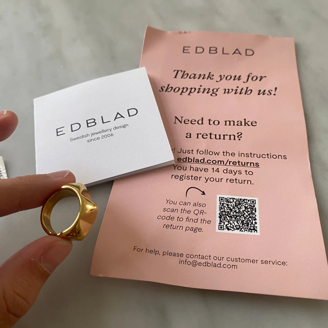 Peak Rivet Ring guld från Edblad - 1