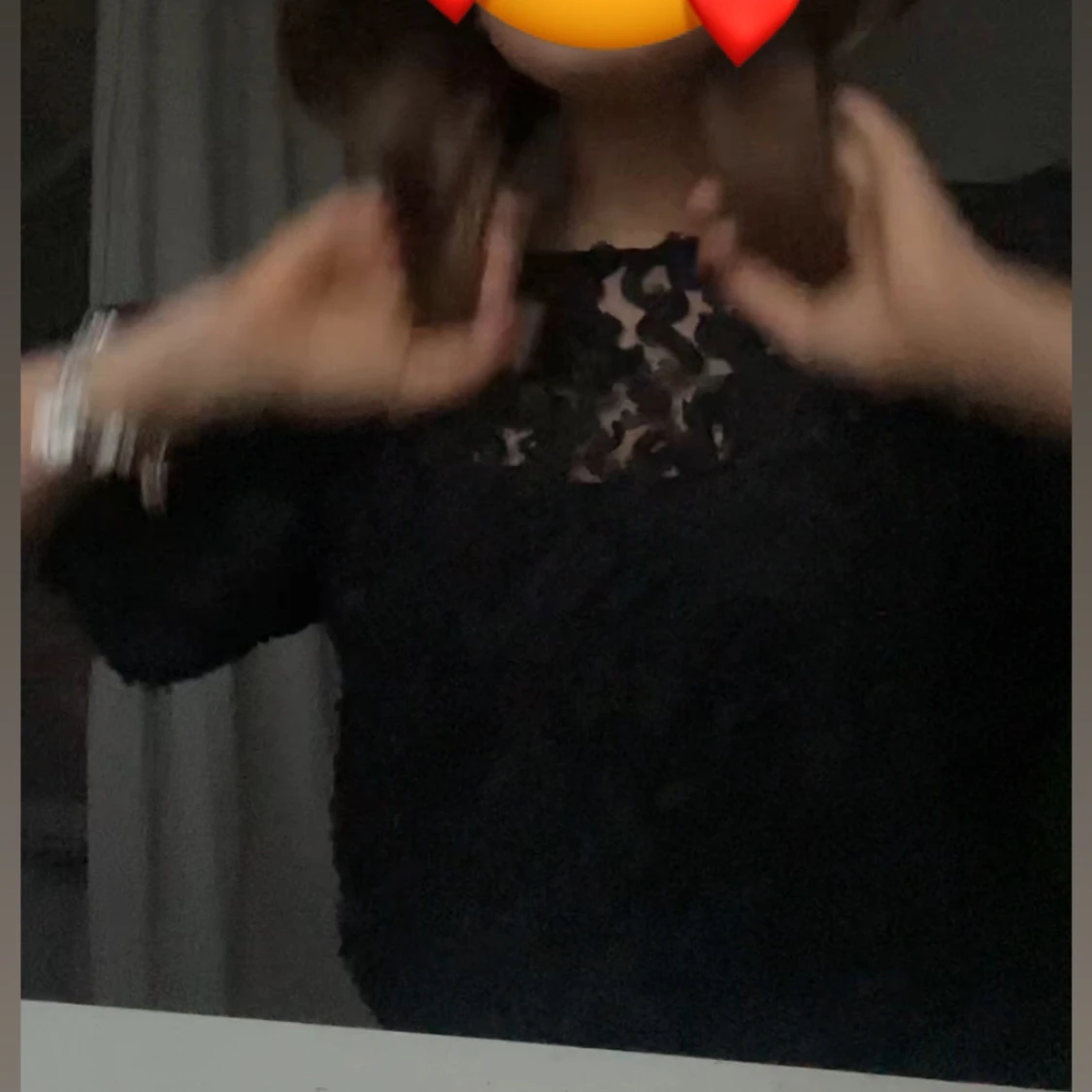 Svart spets topp - 2