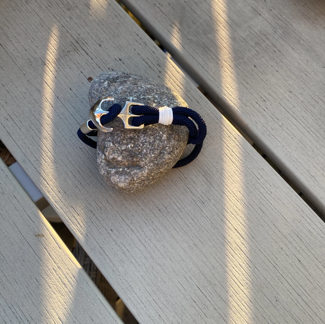 Marint armband med ankare i silver