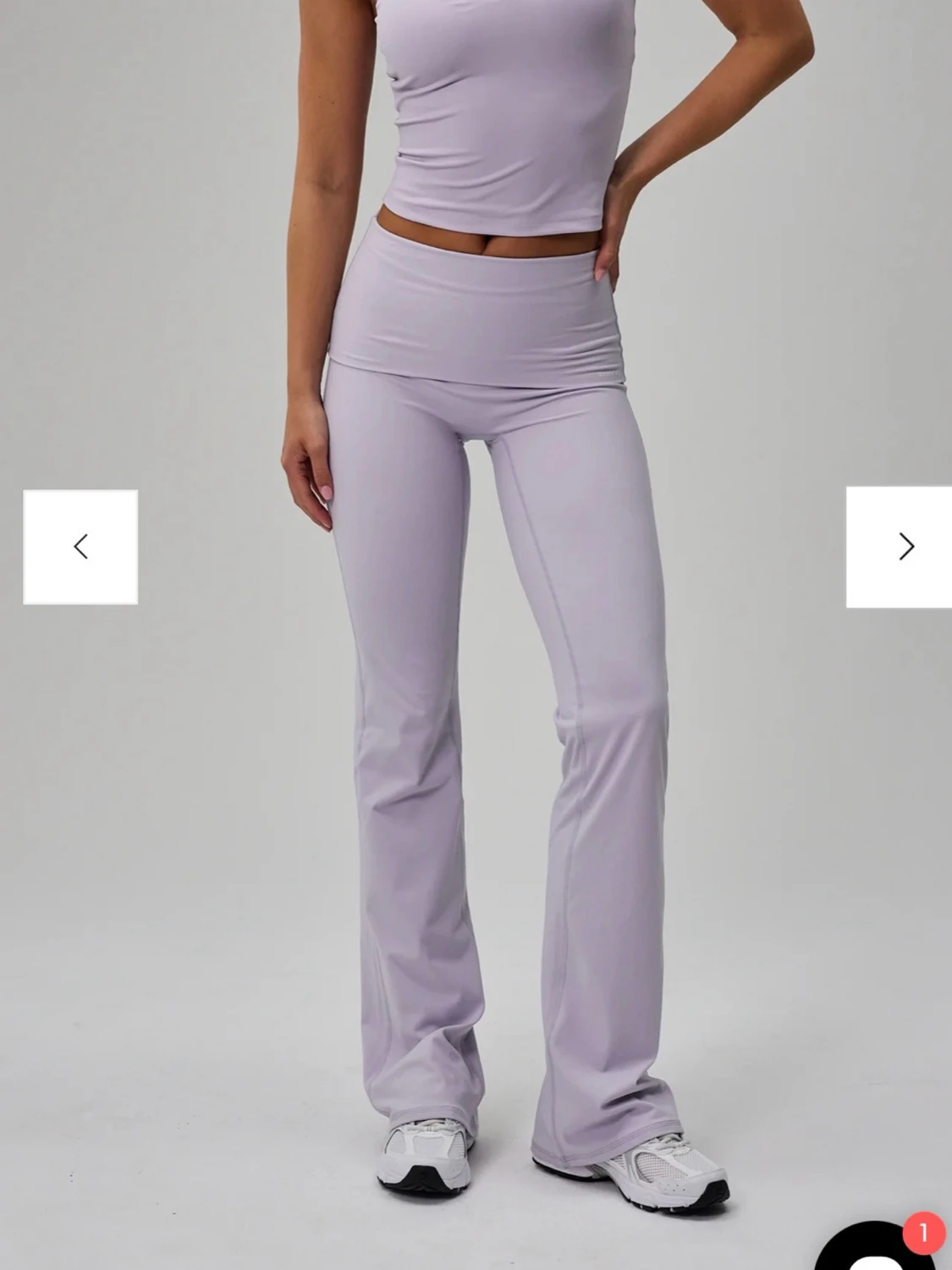 Neaty Fold Over Flare Pants - Lilac Mist - 2