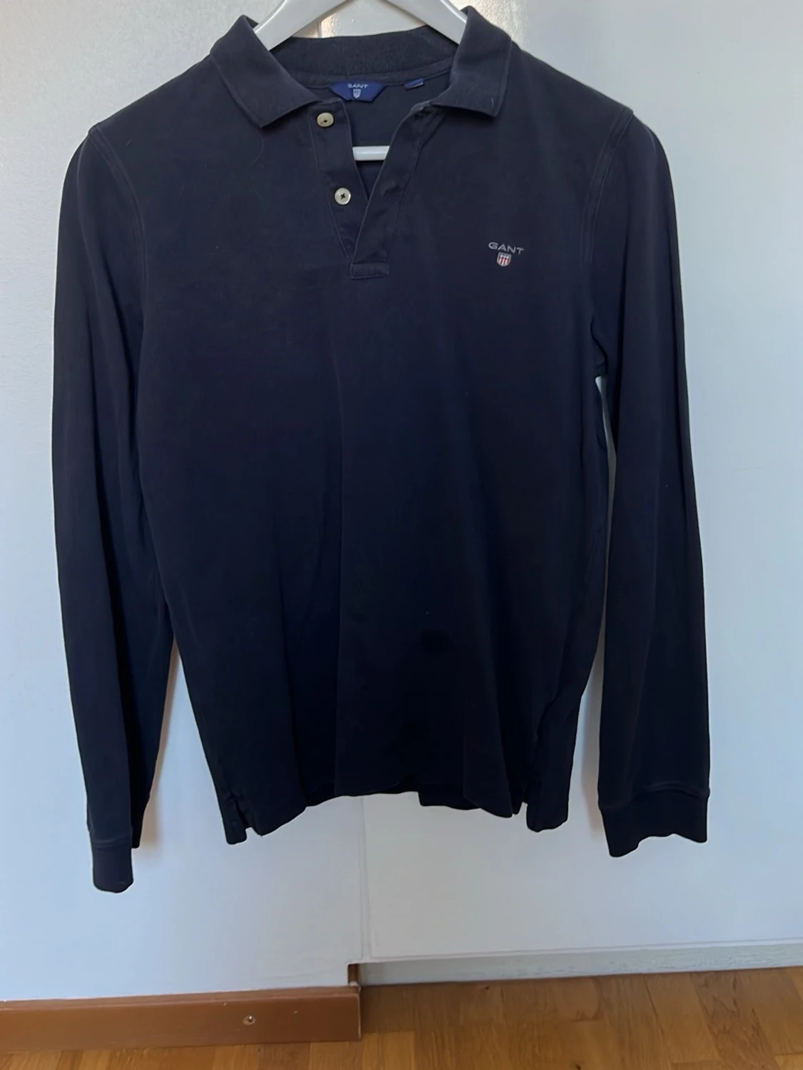 Svart långärmad pikétröja från Gant