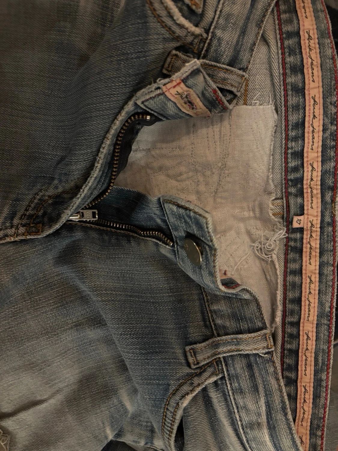 Ljusblå bootcut jeans med hål - 4