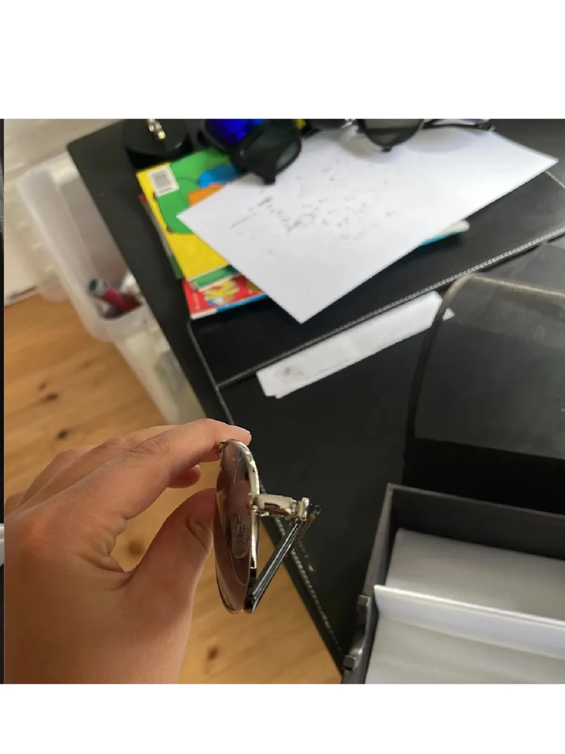 Silvriga aviator solglasögon - 1