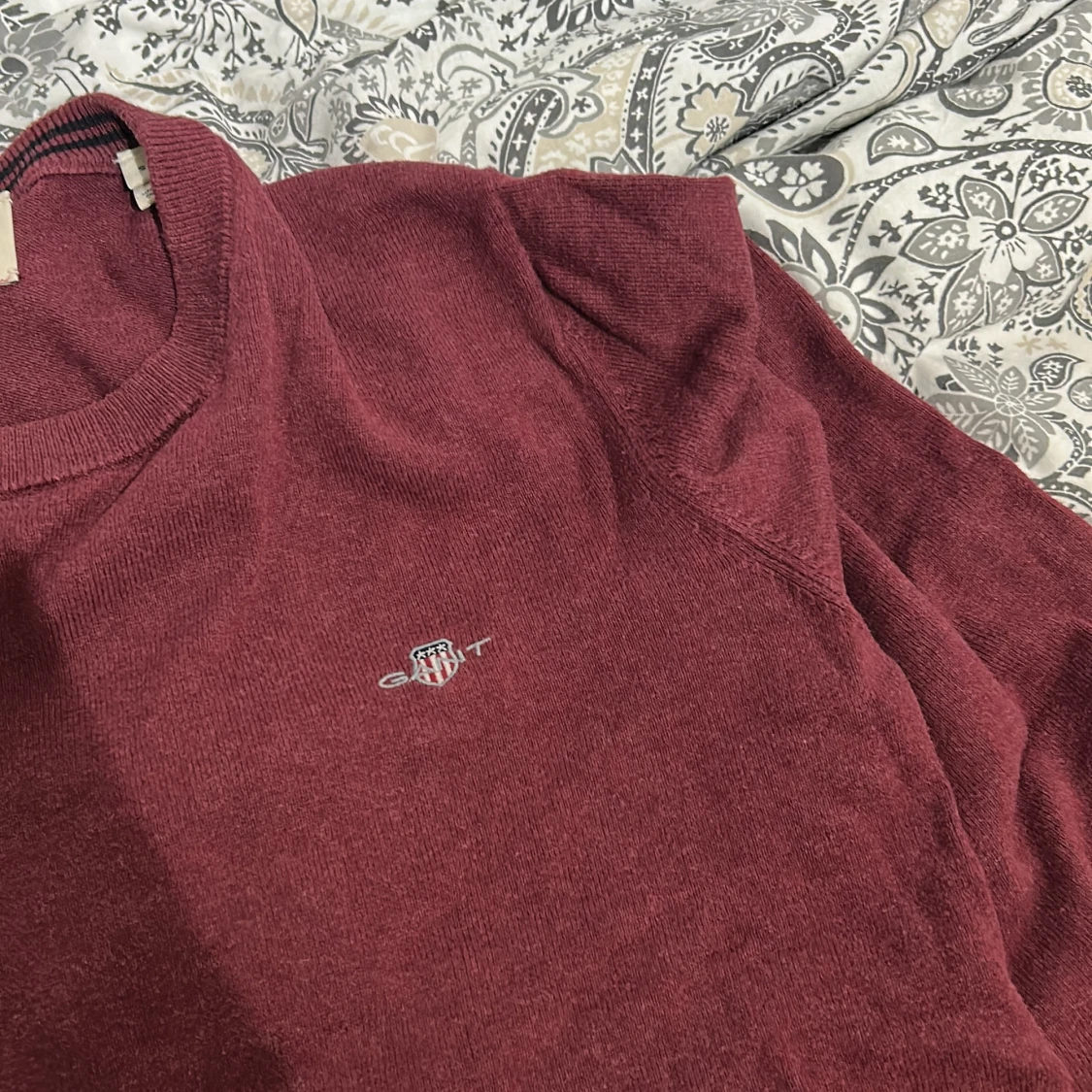 Vinröd stickad tröja från GANT - 2