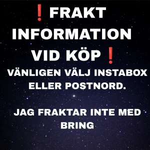 FRAKT INFORMATION - Vid köp vänligen välj INSTABOX eller POSTNORD. Instabox är smidigast och snabbast, både för dig och mig. Jag fraktar INTE med Bring då jag inte har det alternativet nära mig. [Det går tyvärr inte att välja bort Bring som fraktalternativ om jag både ska kunna skicka med Instabox och PostNord]