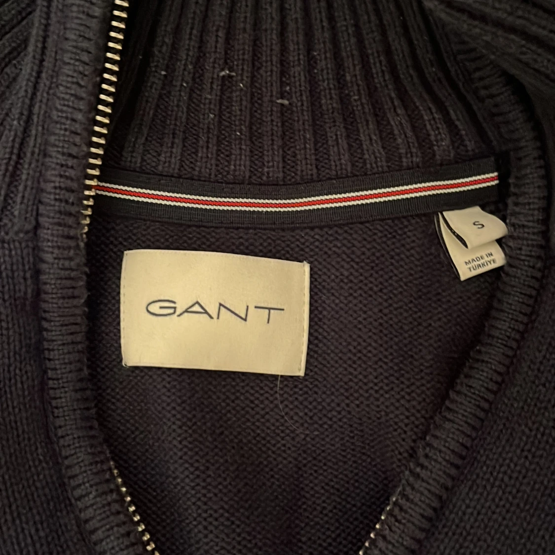 Marinblå stickad half zip-tröja GANT - 2