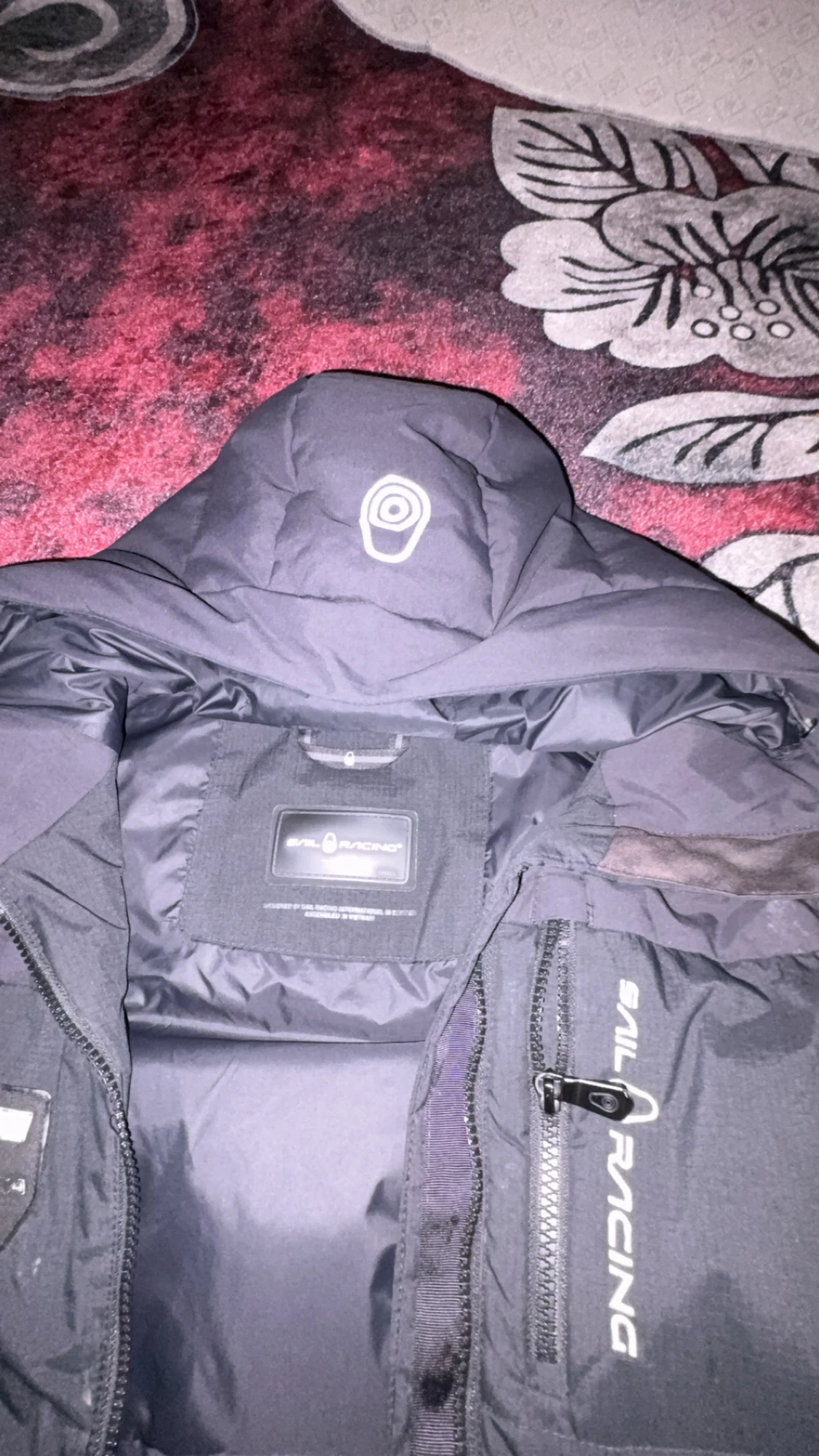 Svart Sail Racing pufferjacka med huva - 3