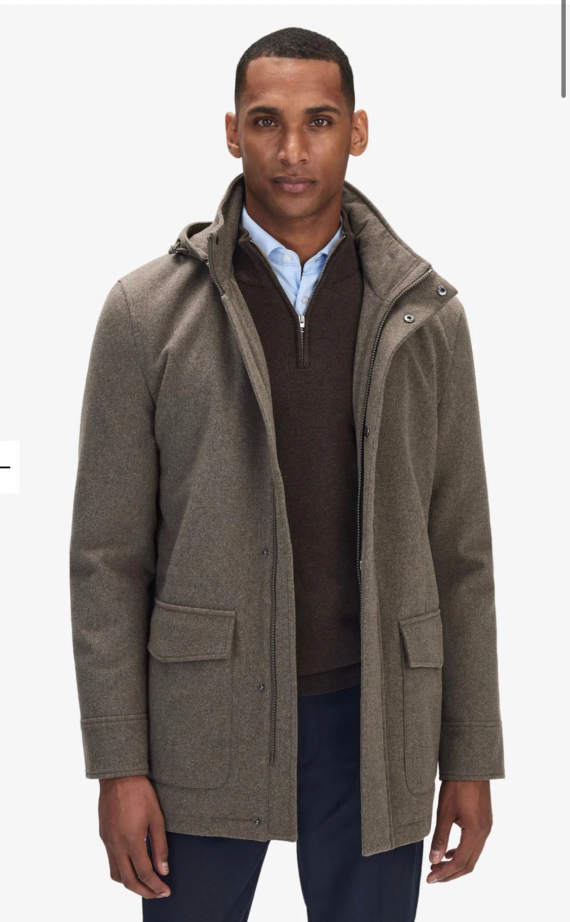 Mörk beige jacka/rock från John Henric i ull - 3