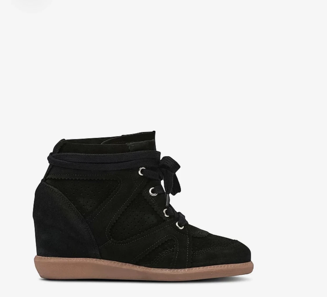Svarta wedge sneakers med snörning