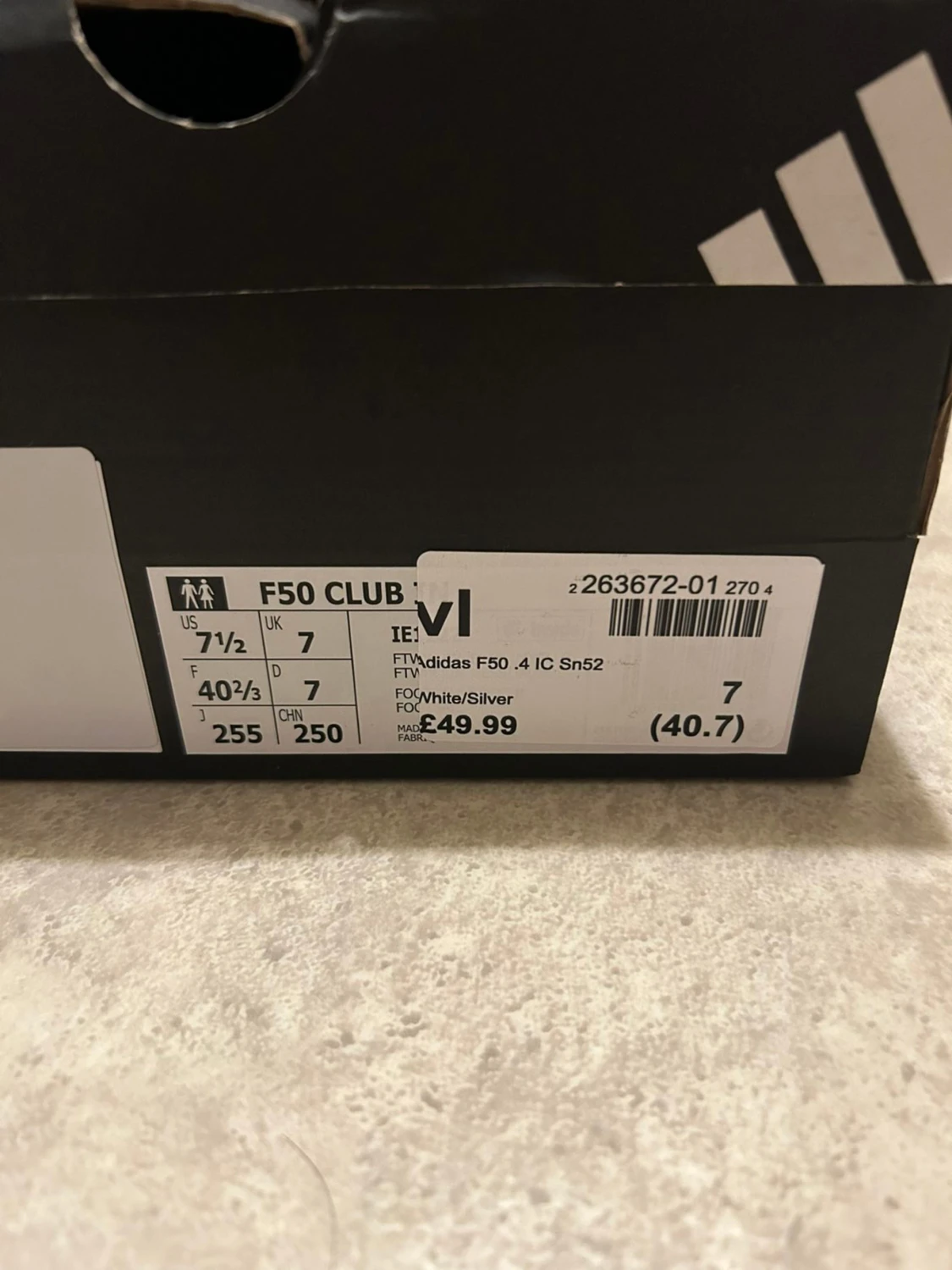 Adidas F50 vita fotbollsskor - 6