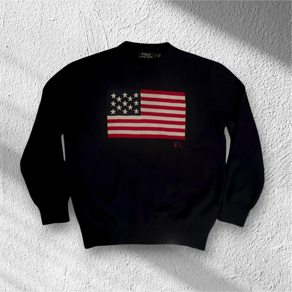 Mörkblå stickad tröja Polo Ralph Lauren