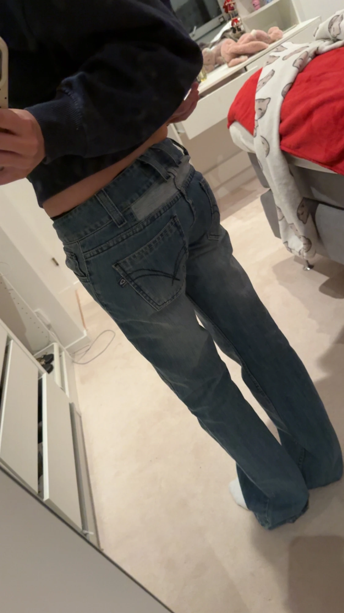 Blå bootcut jeans  - 1