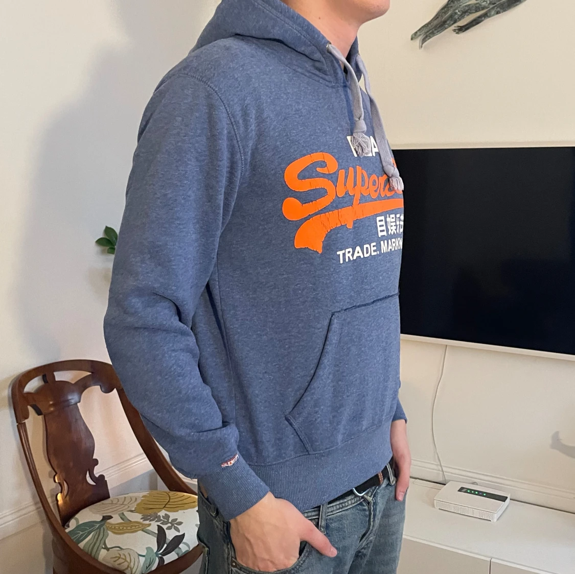 Blå Superdry hoodie  - 1