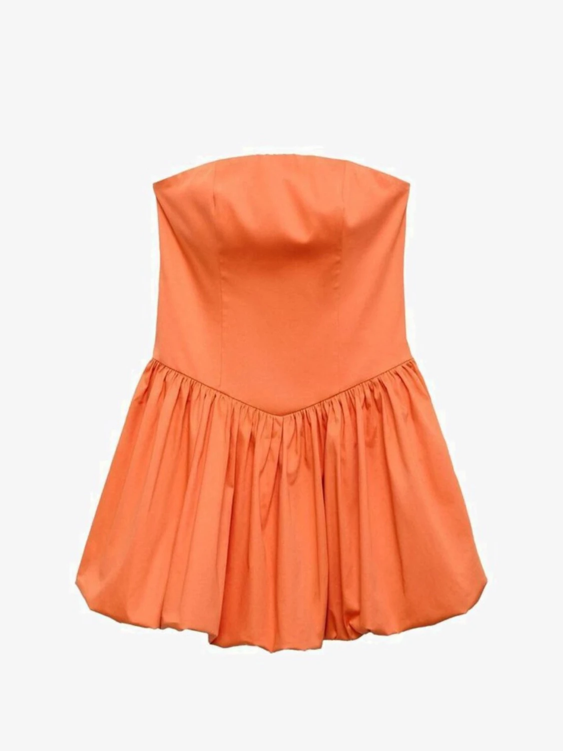 Orange bandeauklänning