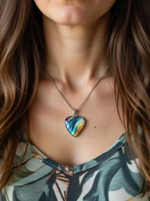 Halsband drömsk - Halsband drömsk med glas Cabochon. Rostfritt stål. Längd kedja 45 + 5 cm. Berlock 2×2 cm. Hållbar kedja för daglig användning.