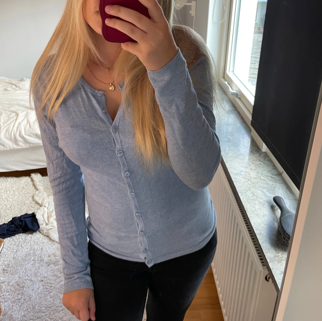 Ljusblå kofta från Saint Tropez XS - 1