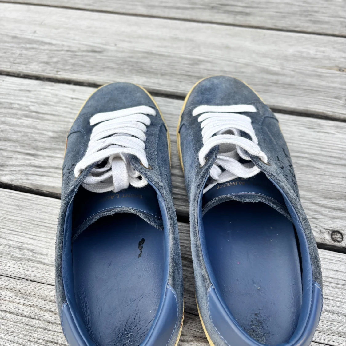 Saint Laurent blå mocka sneakers - 2