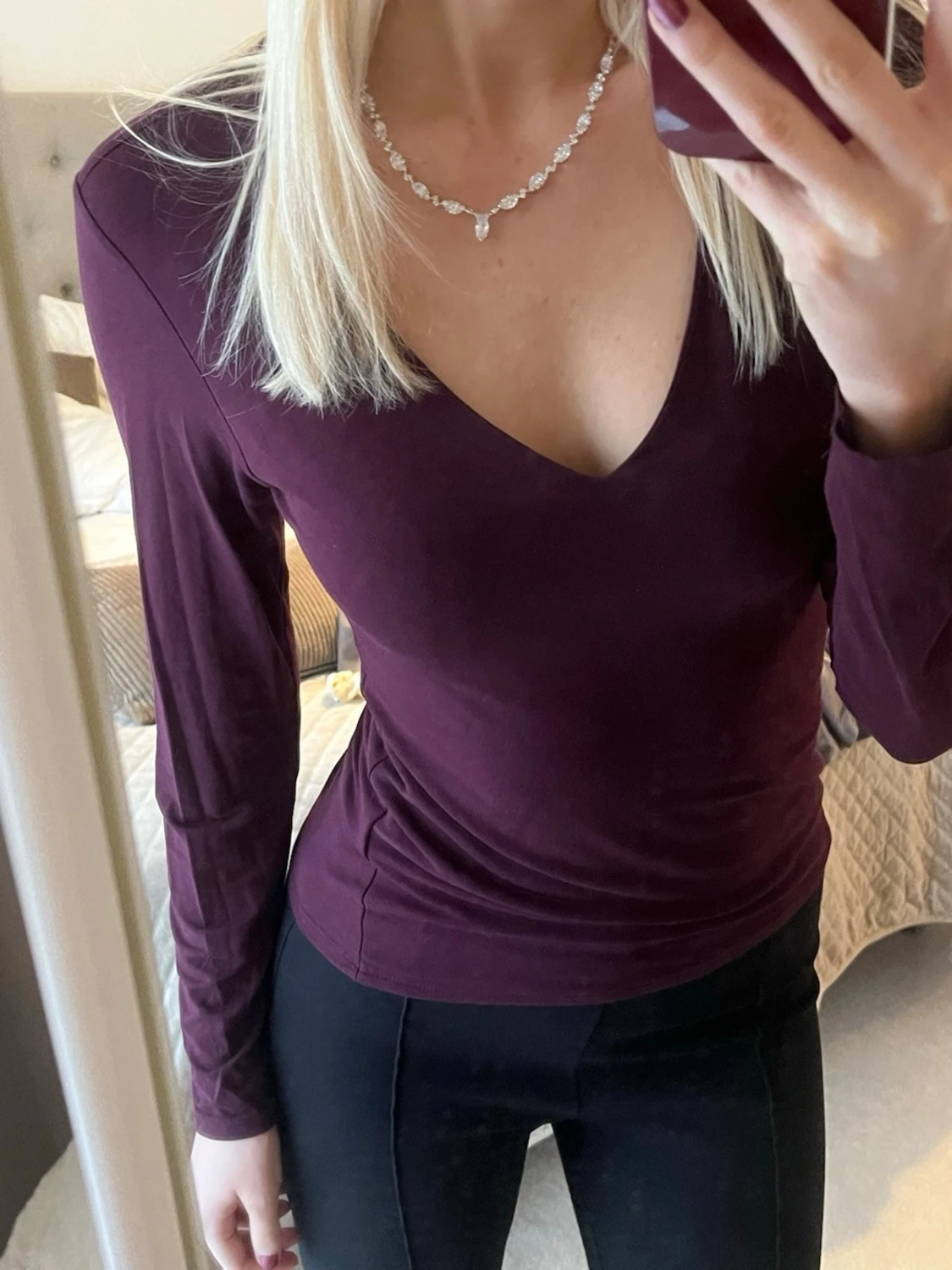 Vinröd långärmad topp från Amisu - 2