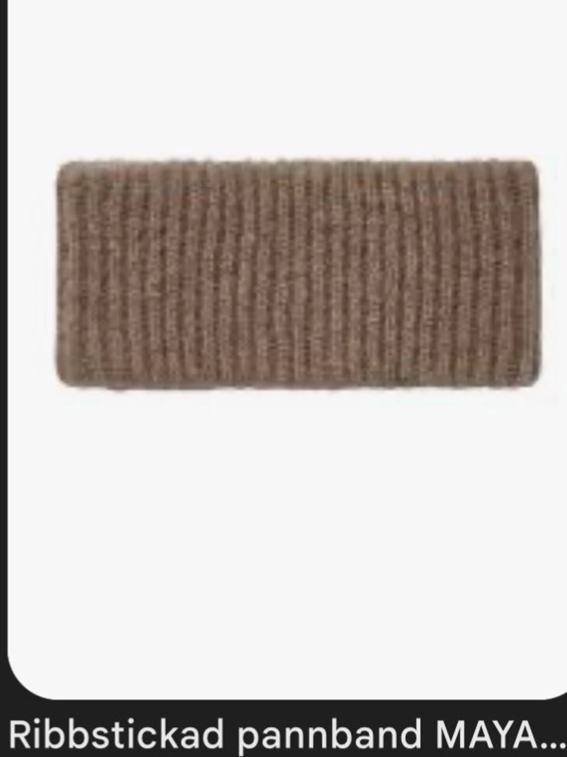 Brunt ribbstickat pannband från Cubus 
