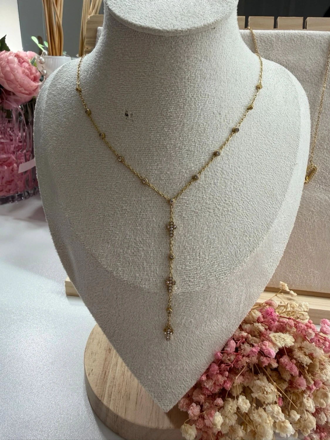 Y-format halsband i rostfritt stål – 18K guldpläterat - 2