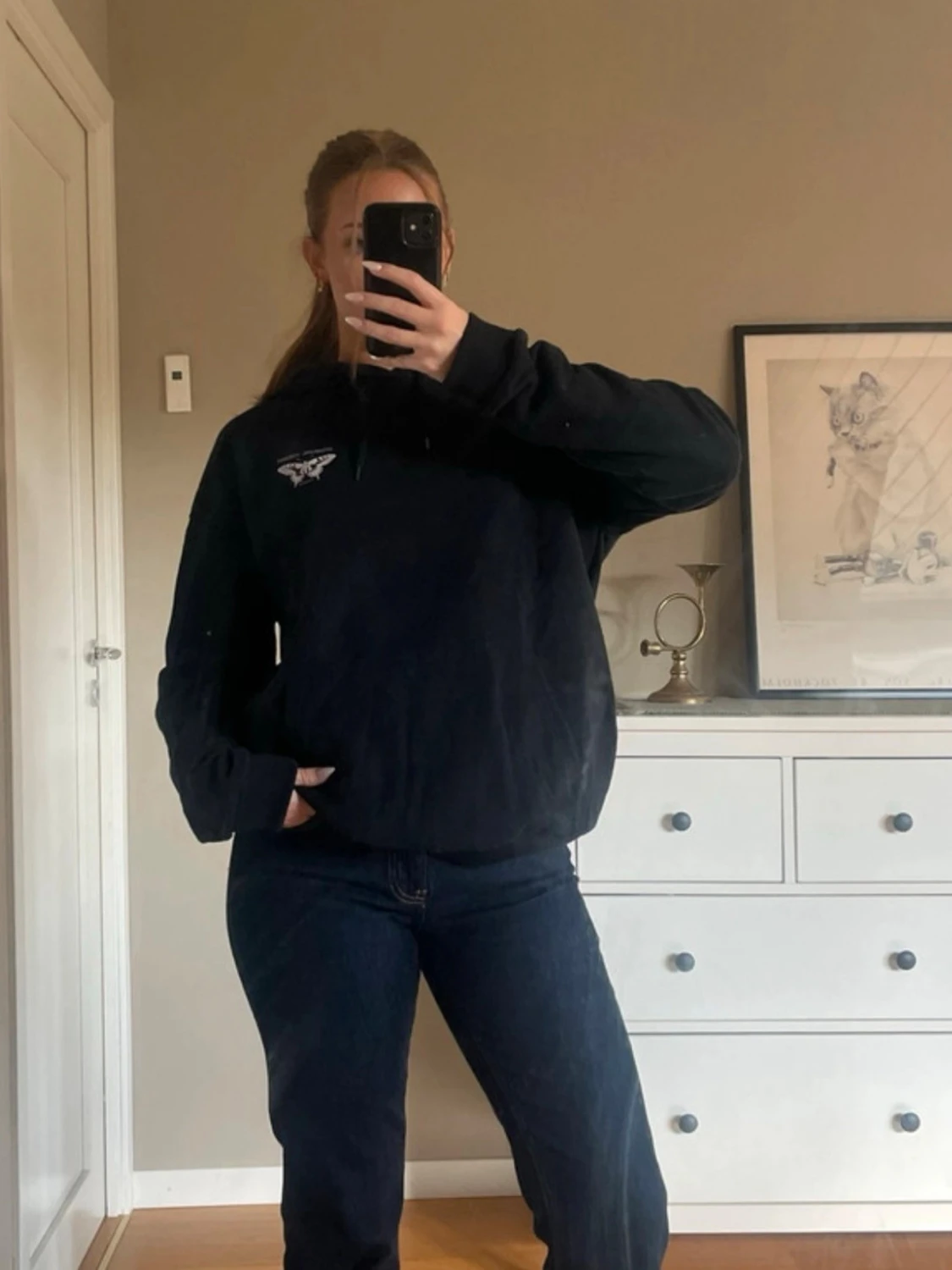 Hoodie med tryck - 1