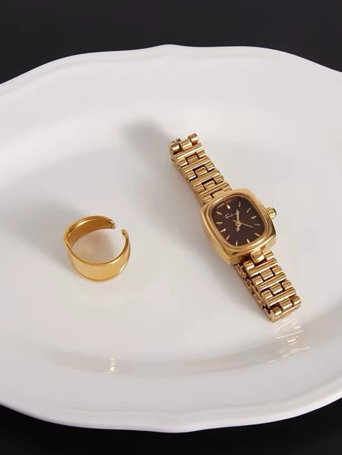 Stål Ring med 18k Pvd Guld, Vattentålig - NORA - 2