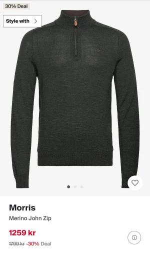 Mörkgrön merinoullströja Morris - Snygg mörkgrön stickad tröja från Morris i mjuk merinoull.  Haft i några veckor nu. Storleken är M men passar som S. Fraktar samma dag!