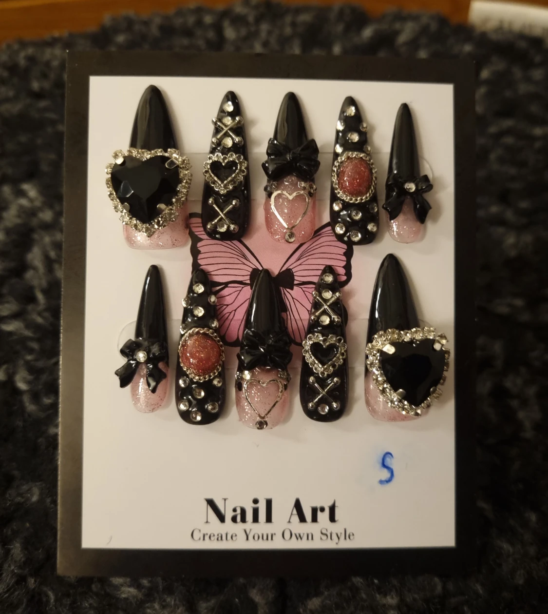 Handmade Gothic Nails Strl S - 3