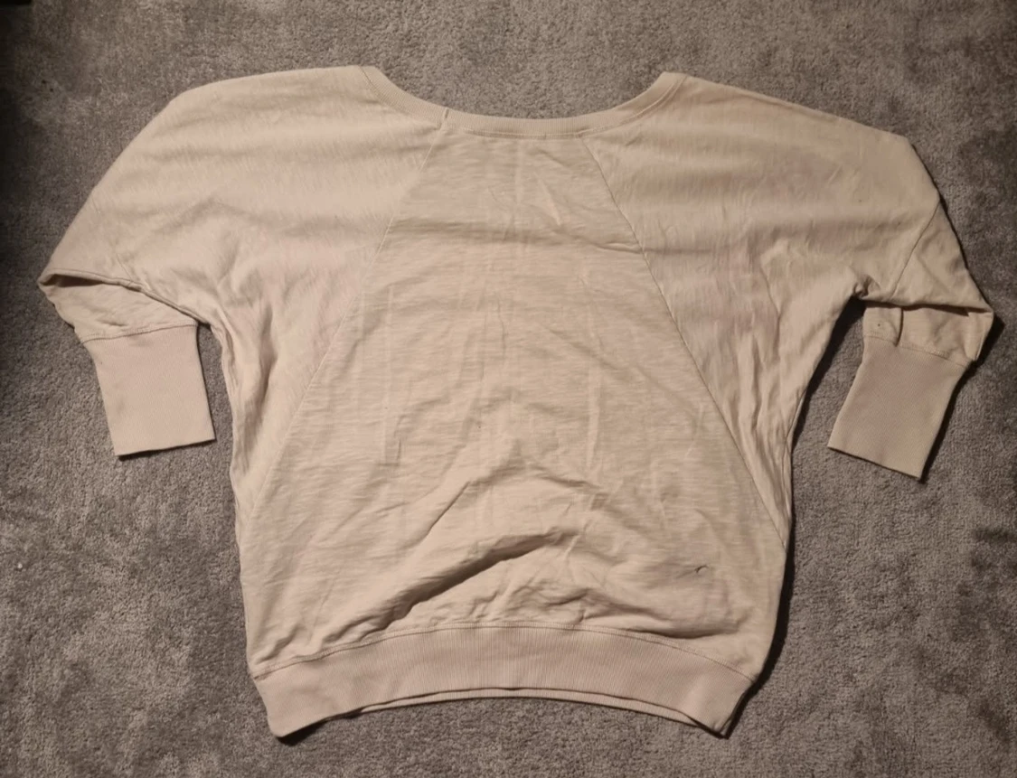 Beige loose sweatshirt med broderi House of Lola - 2