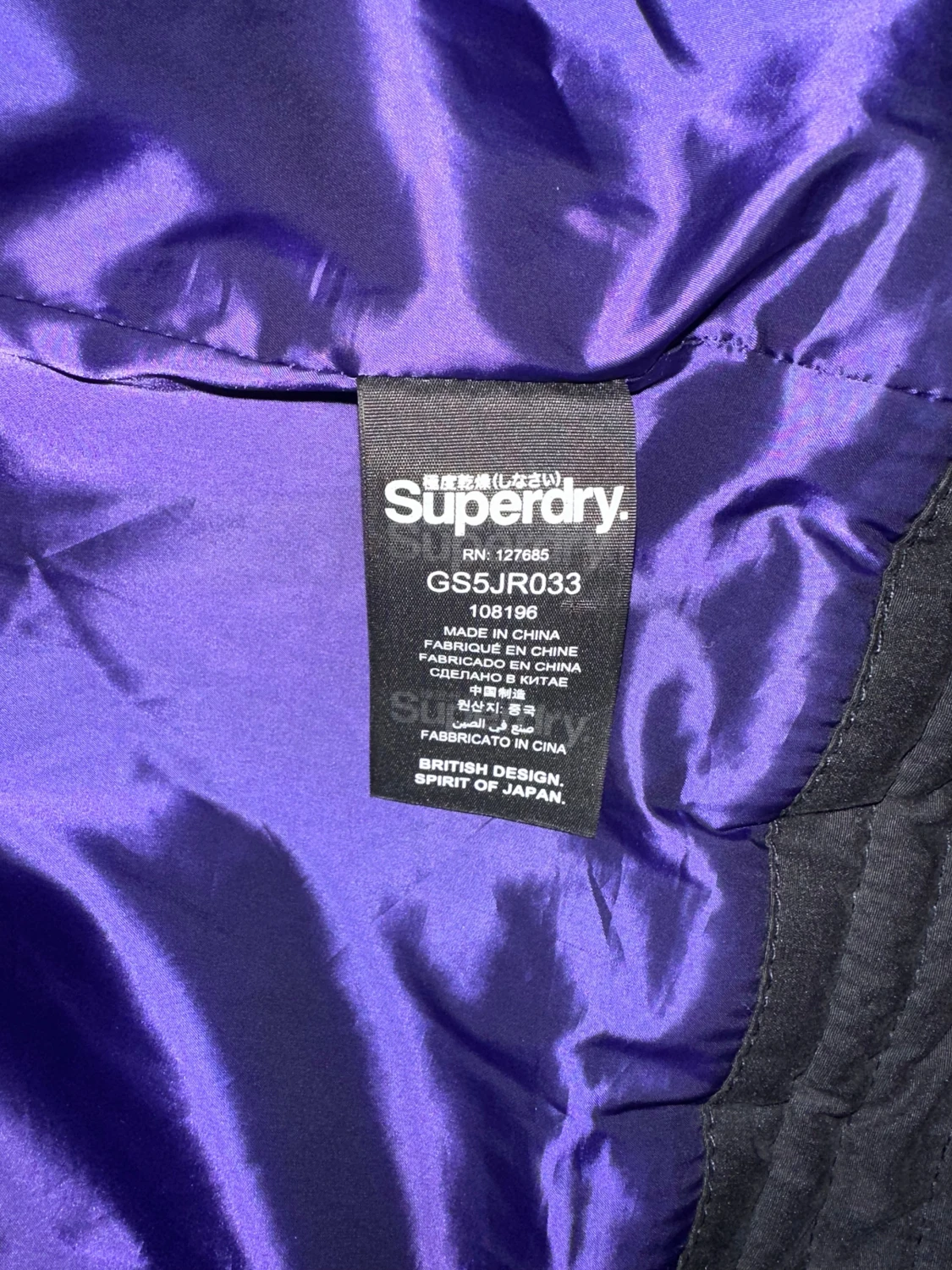 Svart quiltad jacka Superdry XL - 3