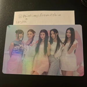 Newjeans photo card OT5  - Brand new, not scratched or anything. Don’t know much about newjeans and I got it in a random photocard machine. I don’t stan newjeans so selling it. It’s beautiful and shiny, like a hollow. Comes with freebies also! 