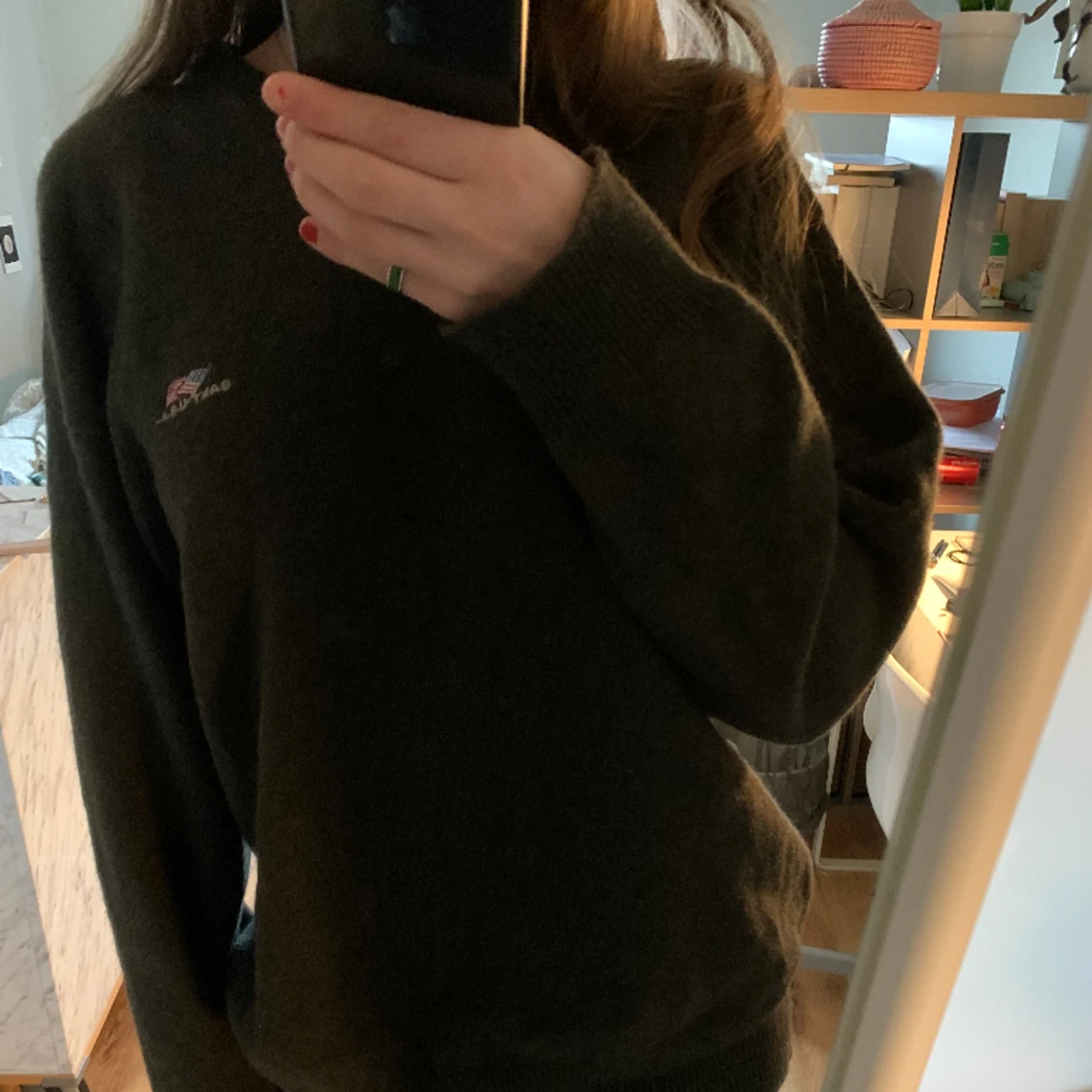 mörkgrön ylletröja