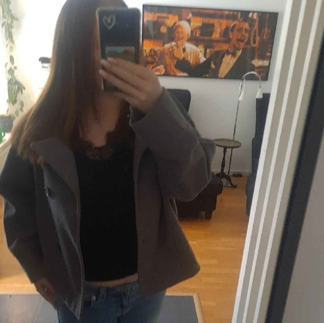 Grå gina kappa - 90