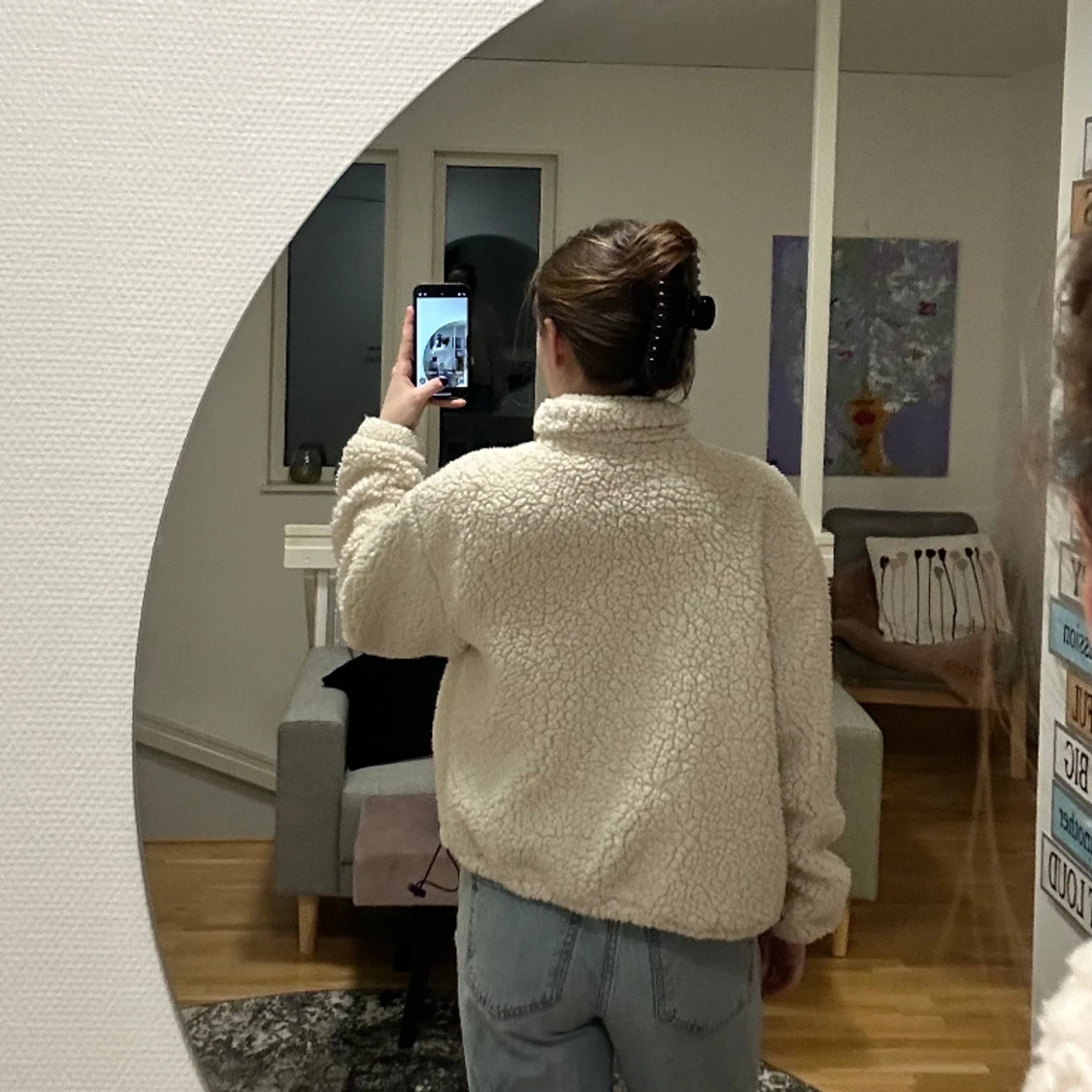 Mysig fluffig zip up - 90