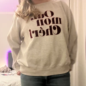 sweatshirt  - säljer min gråa tröja med en fransk text på, tröjan har inga skador och ser helt ny ut.  kom privat för mer info och bilder❤️