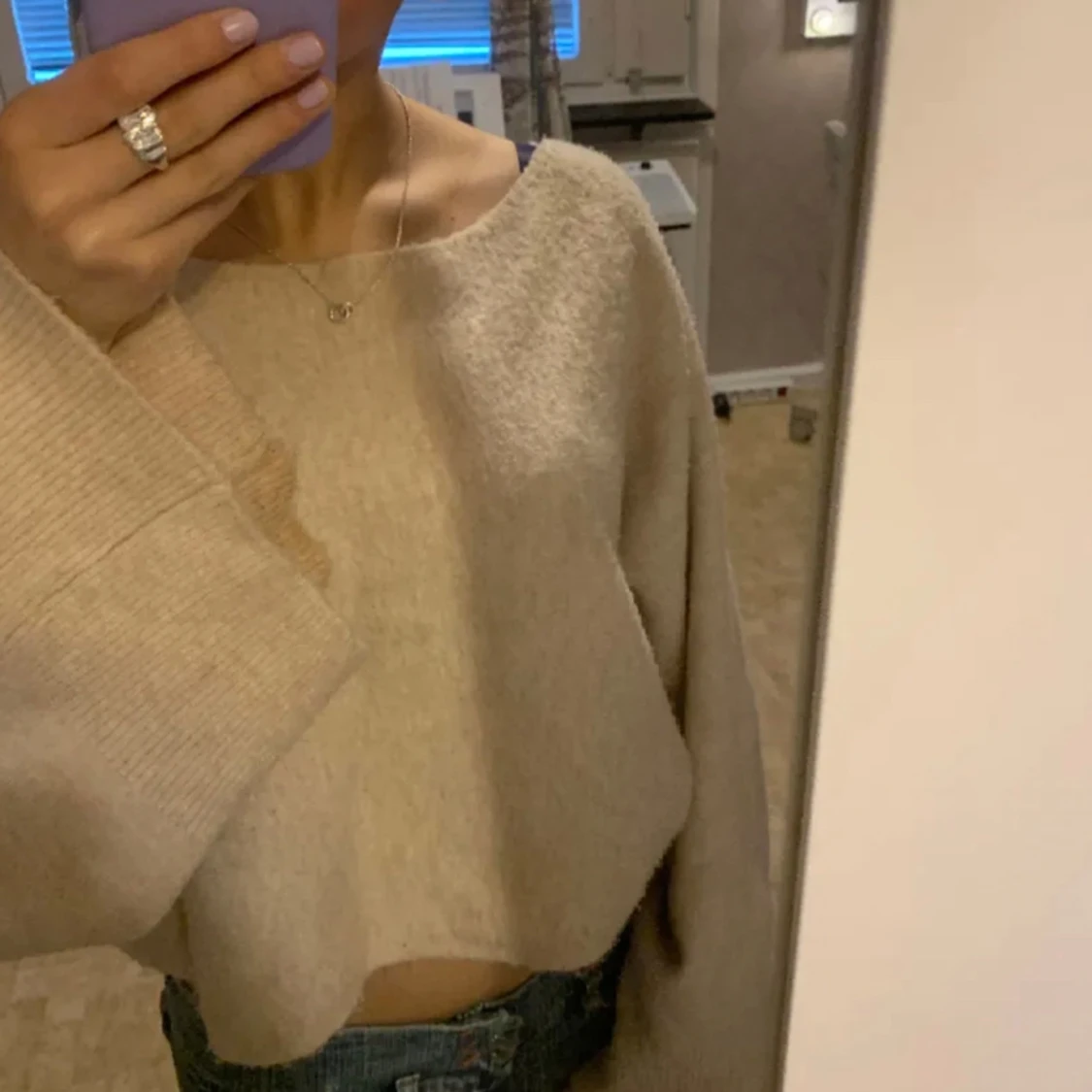 Fin beige stickad tröja 