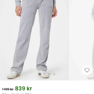 Gråa juicy byxor! - Jätte fina gråa juicy byxor i storlek xs, köpta på nk för 1200kr. Jag säljer byxorna eftersom att dom inte är min stil längre, de kommer alltså inte till andvänding längre.  Syns inte att dom har andvänts❤️har nästan bara andvänt dom hemma!❤️