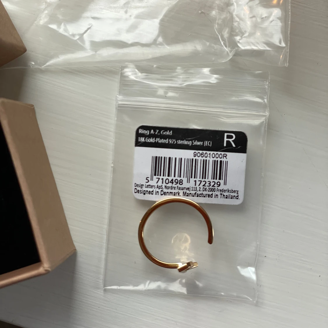 Guld ring - Bokstav R - 91