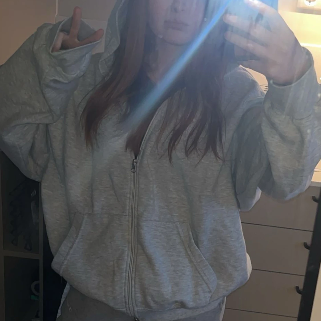 Oversize grå hoodie - 90