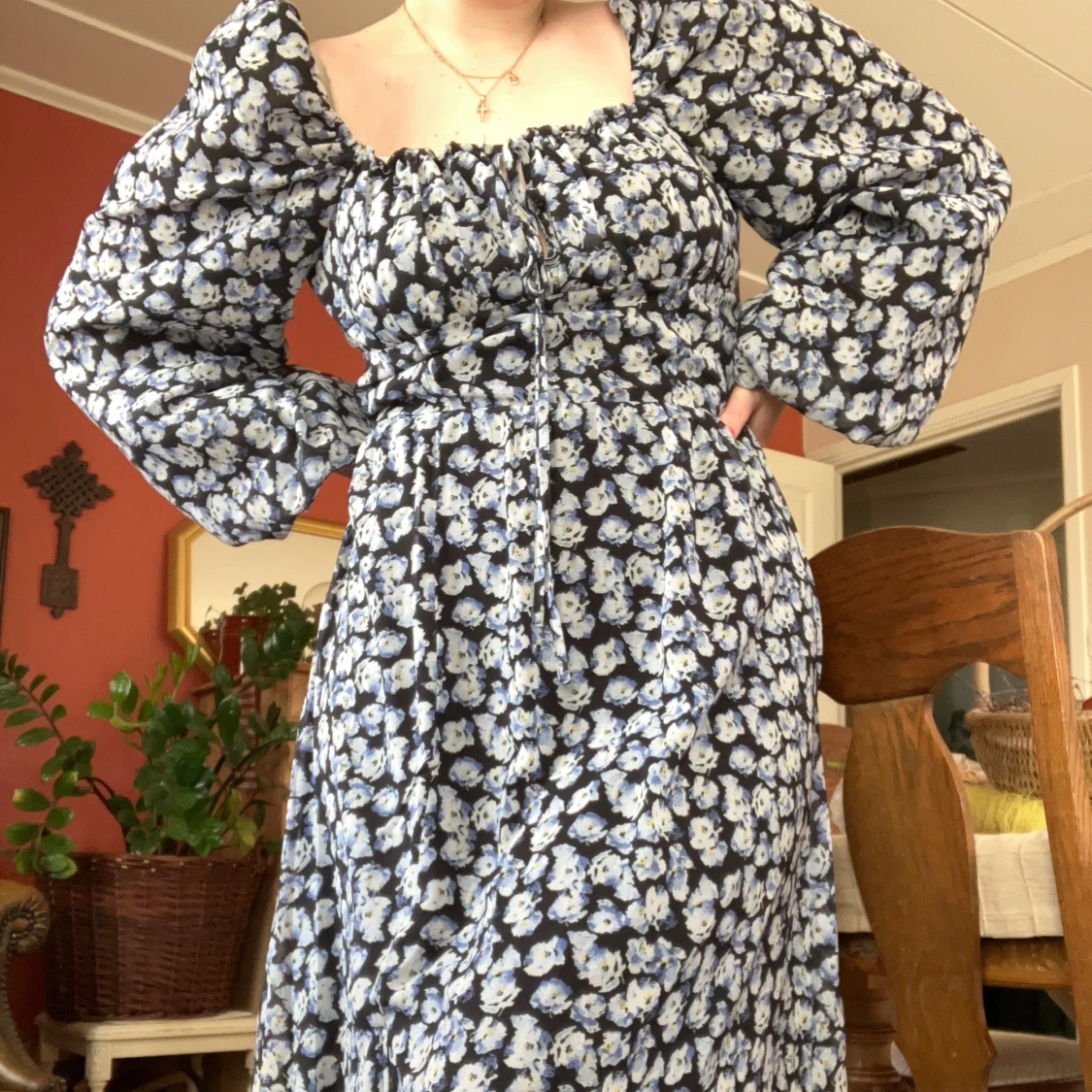 Blommig långklänning  - 91