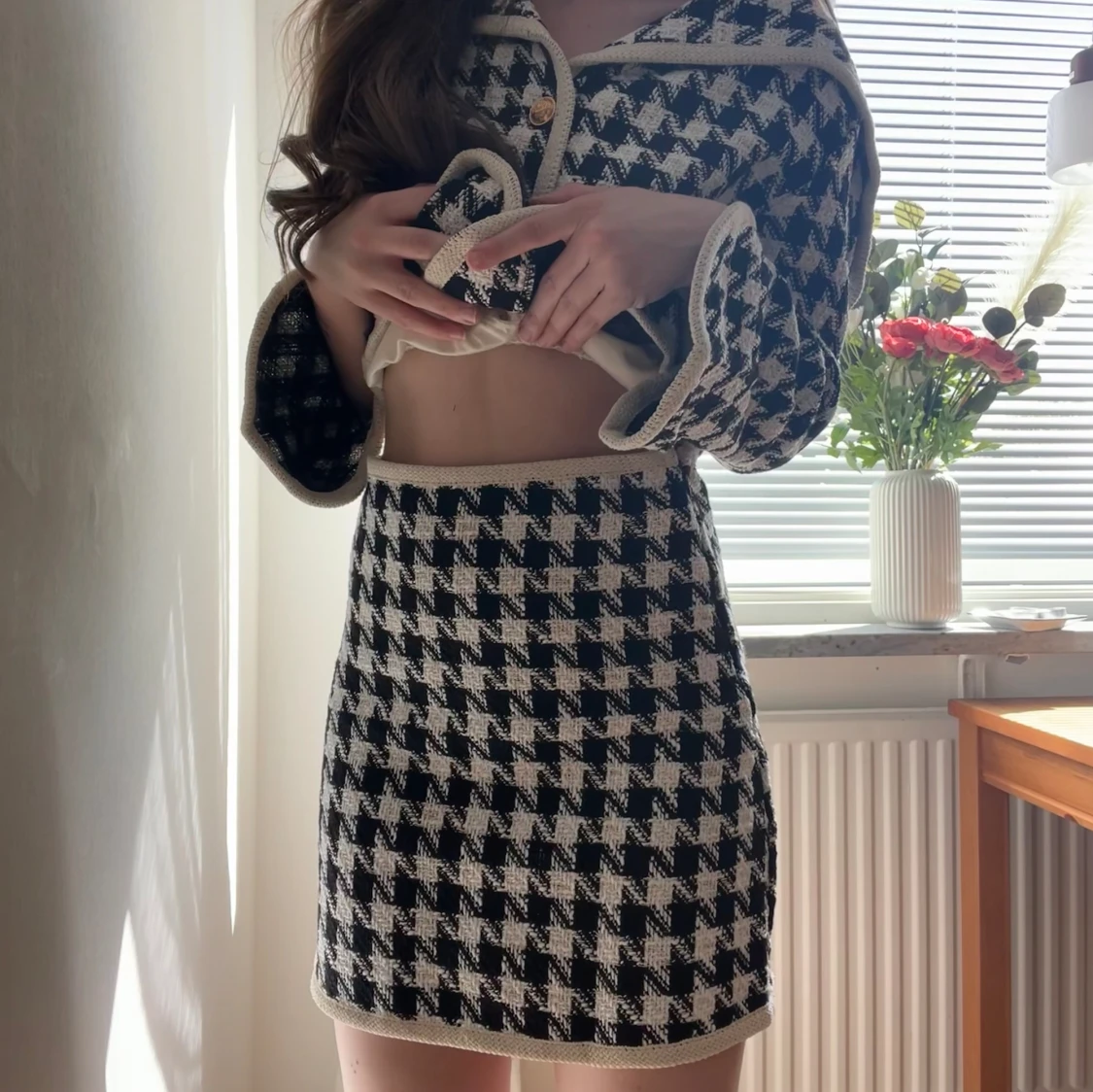 Rutigt set, kjol och kavaj, Coquette  - 91