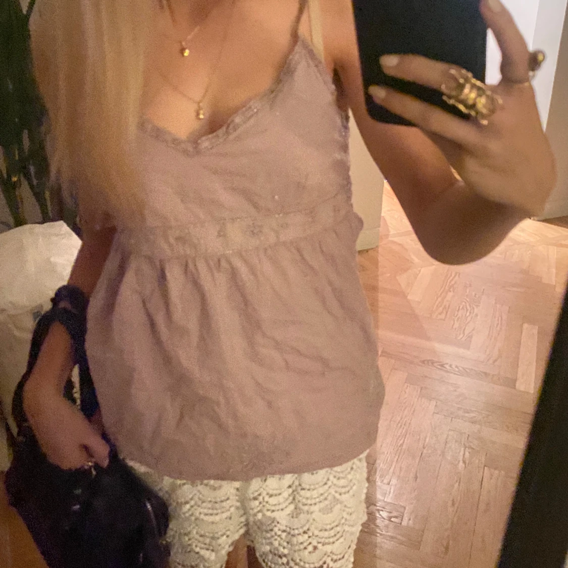 Lila glitter linne - 91