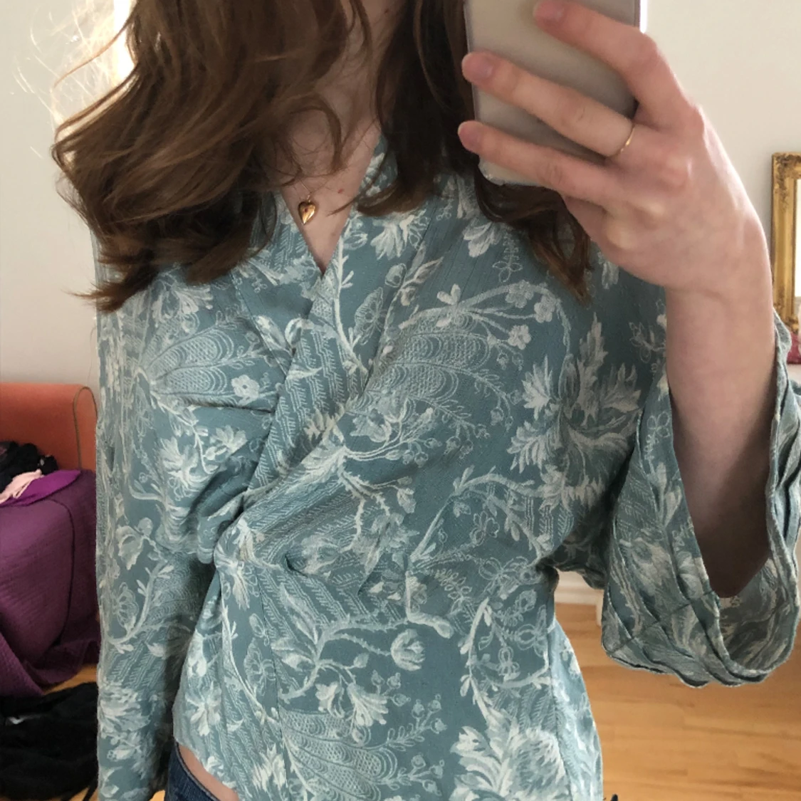 Vintage Blå Blus - 90