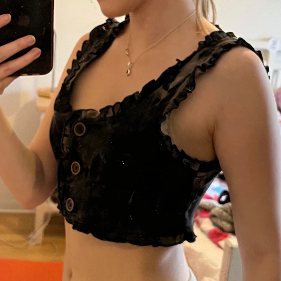 Tie dye topp med knappar - 91