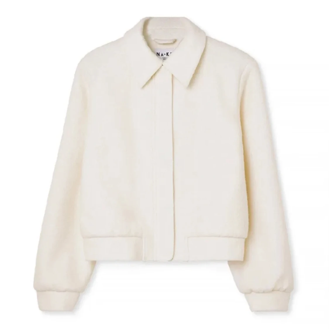 Naturvit bomberjacka i ullblandning - 90