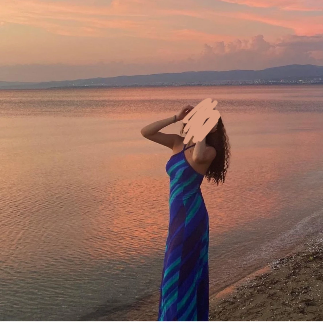 Blå maxi klänning (sommarklänning)