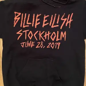 Säljer helt oanvänd Billie Eilish merch, med detta trycket fast en svart tshirt!💕 köptes på Lollapalooza i Stockholm 2019